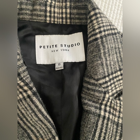 Petite Studio NYC Jane Wool Coat Women’s in Black and Gray Plaid - Picture 5 of 8